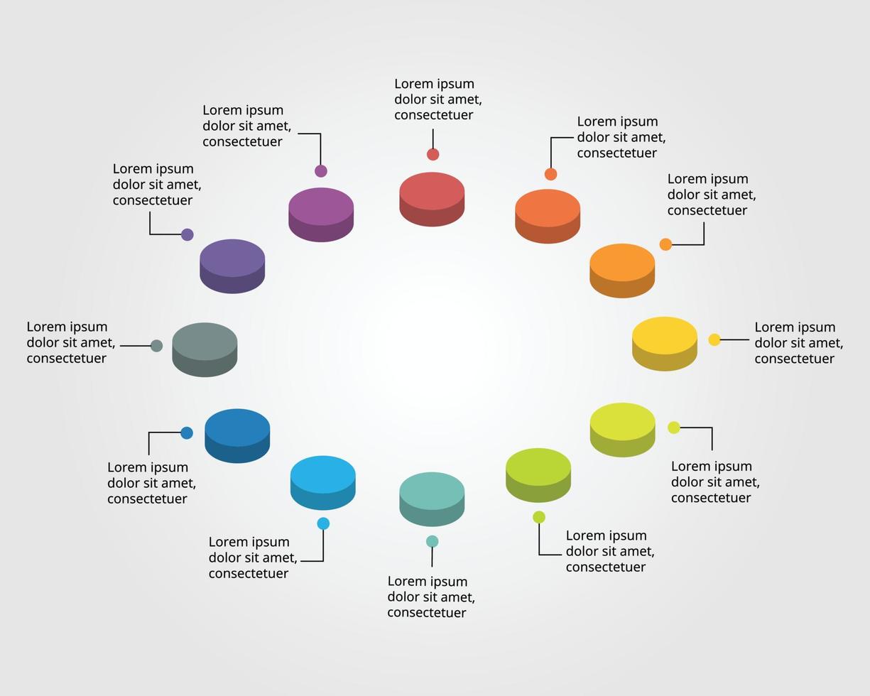 circle pie chart template for infographic for presentation for 12 element vector