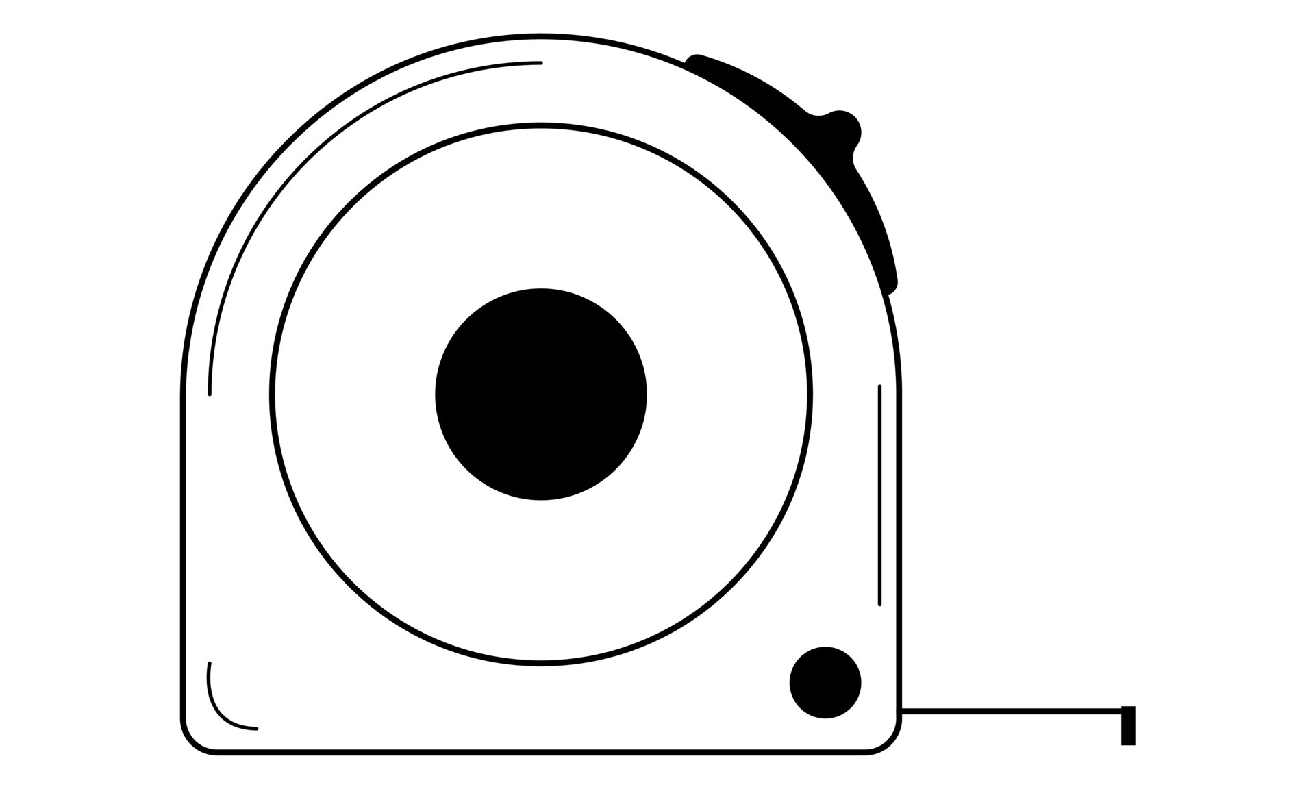 Hand drawn measuring tape measure. Tool for measuring length. Doodle