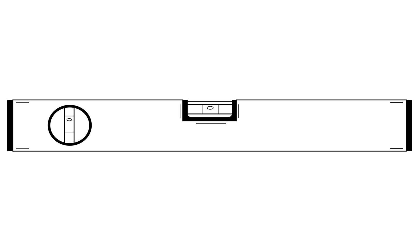 Hand drawn spirit level. Instrument designed to indicate whether a surface is horizontal or vertical. Doodle style. Sketch. Vector illustration