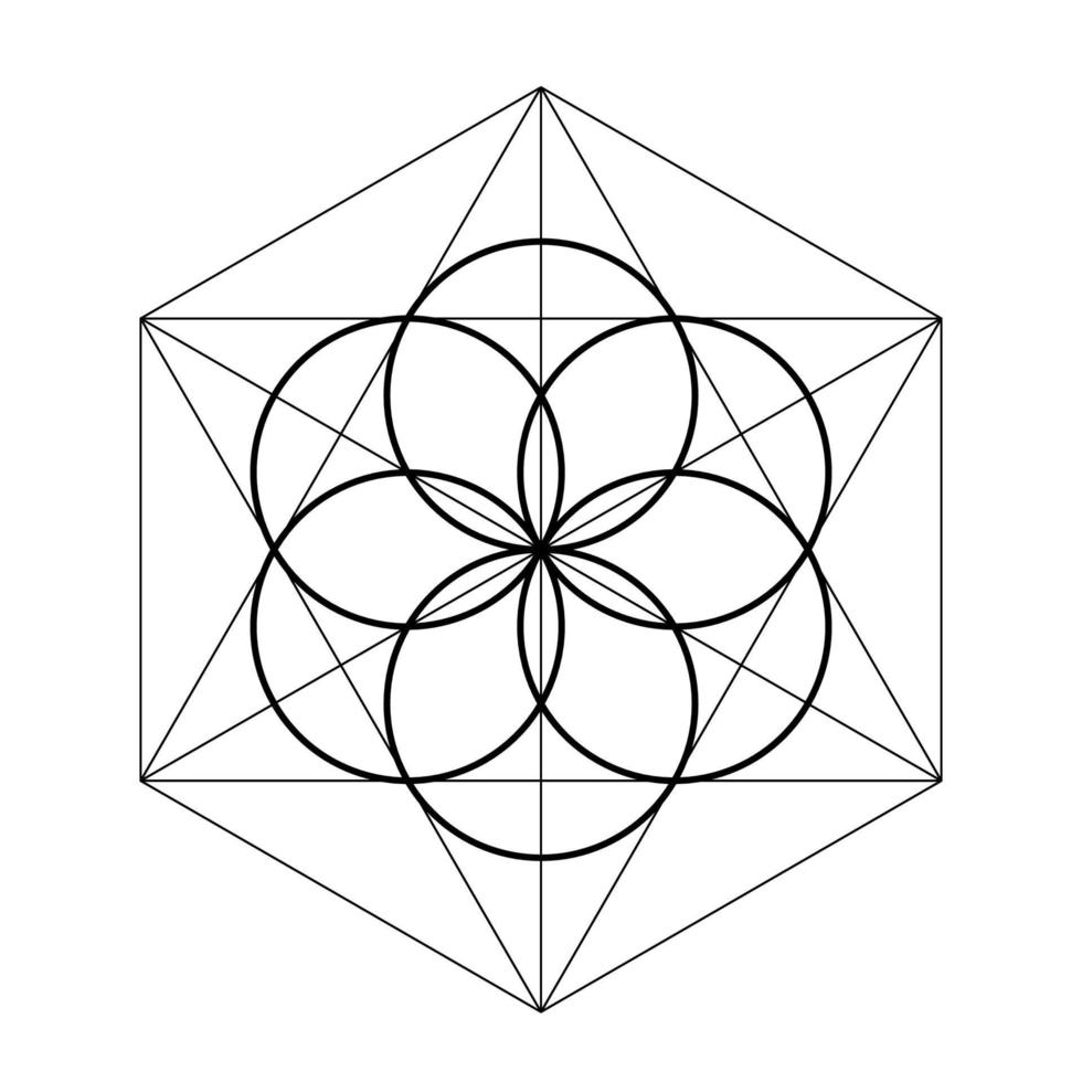 Seed of life. Sacred geometry vector illustration