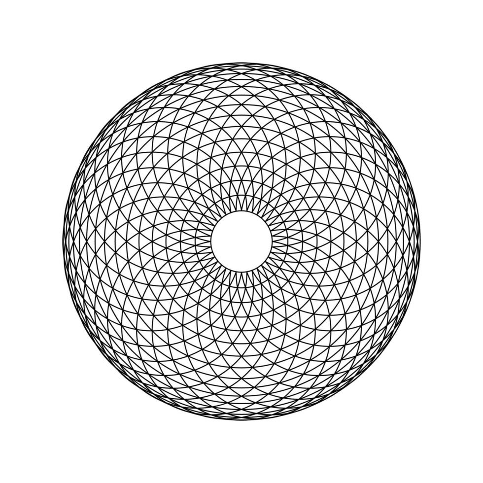 Torus yantra, hypnotic eye. Sacred geometry vector illustration