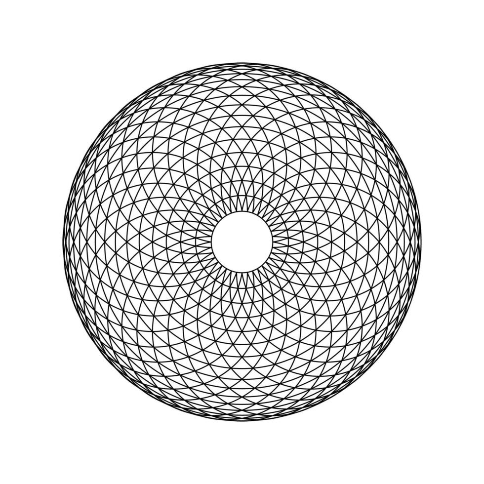 torus yantra, ojo hipnótico. ilustración de vector de geometría sagrada