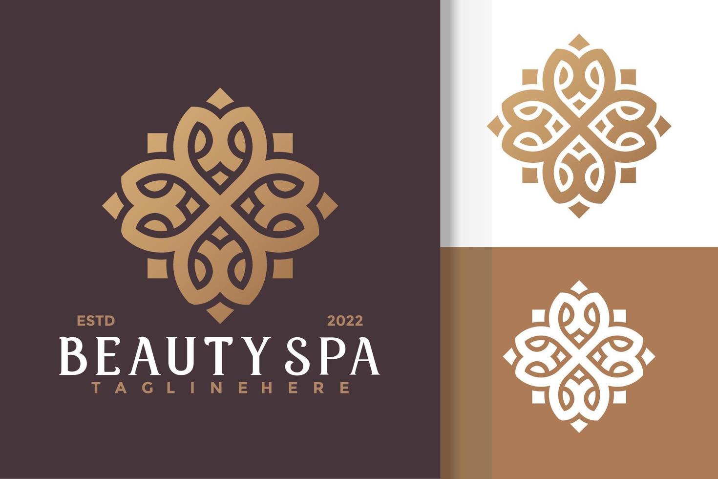 Luxury Beauty Flower Spa Modern Logo Design  Vector Template