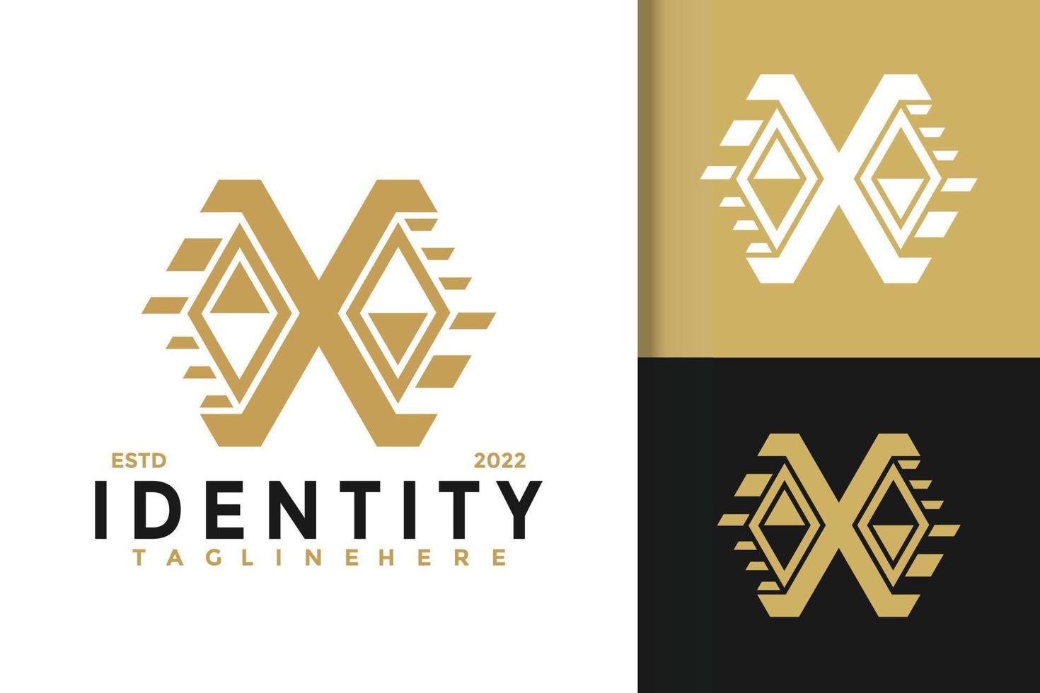 letra x plantilla de vector de diseño de logotipo moderno abstracto