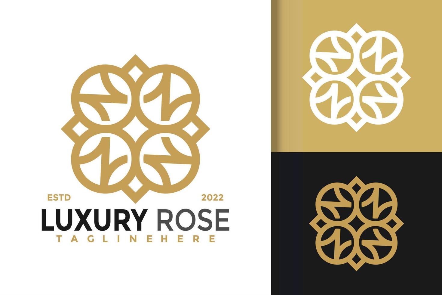 Luxury Letter N Rose Line Modern Logo Design  Vector Template