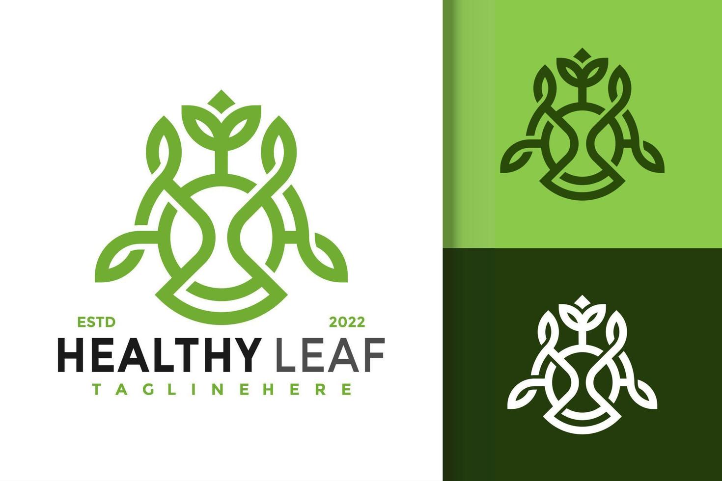 Letter H Healthy Leaf Modern Logo Design  Vector Template