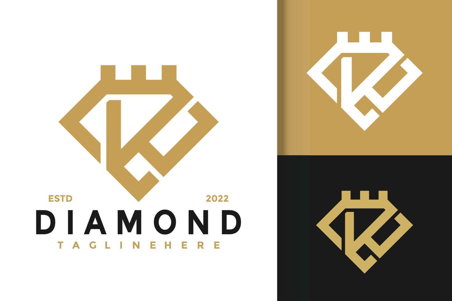 plantilla de vector de diseño de logotipo moderno elegante letra k diamante