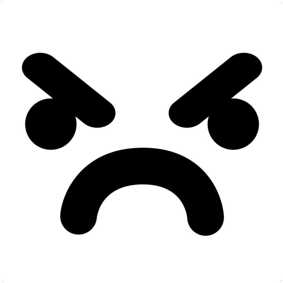 simple annoyed face icon vector
