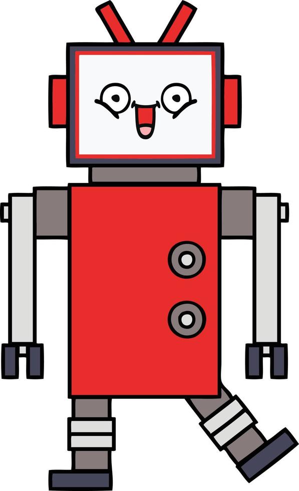 cute cartoon robot vector