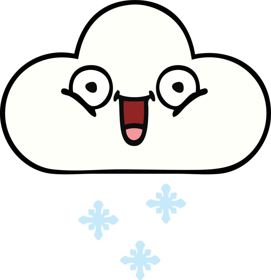 linda nube de nieve de dibujos animados vector