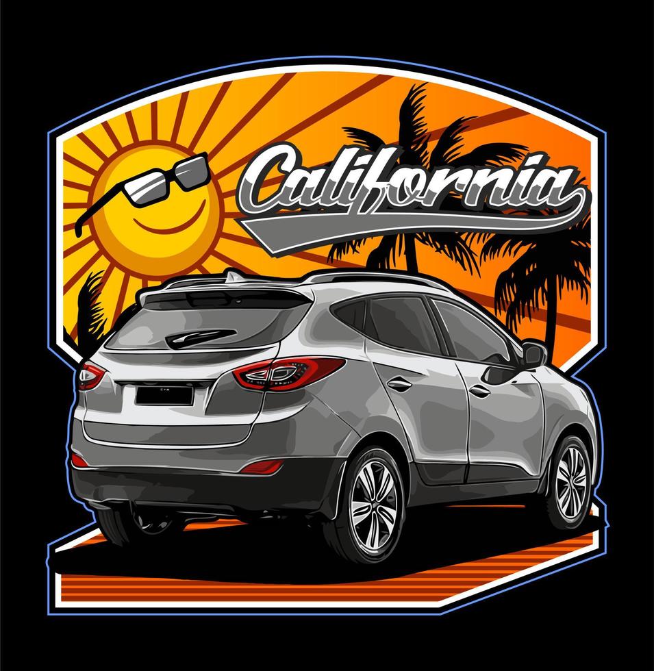 sun background suv car vector... vector