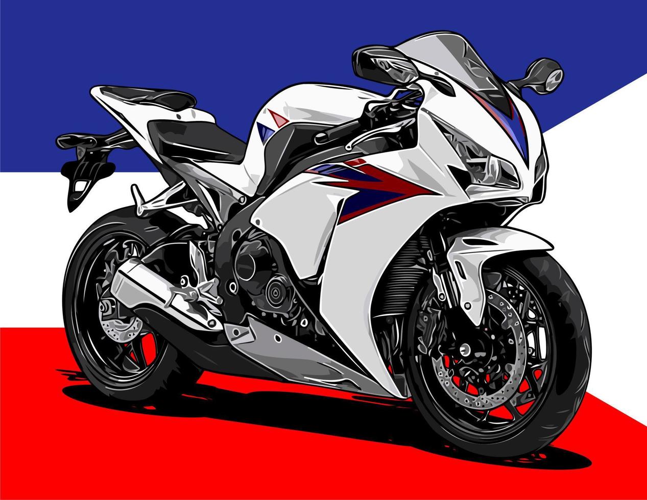 white sport motorbike vector ...