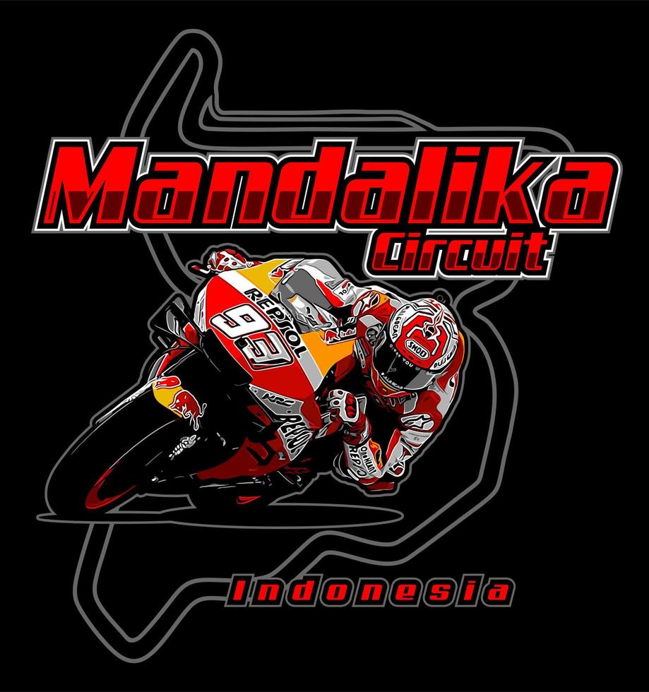 mapa de carreras del circuito de mandalika... vector