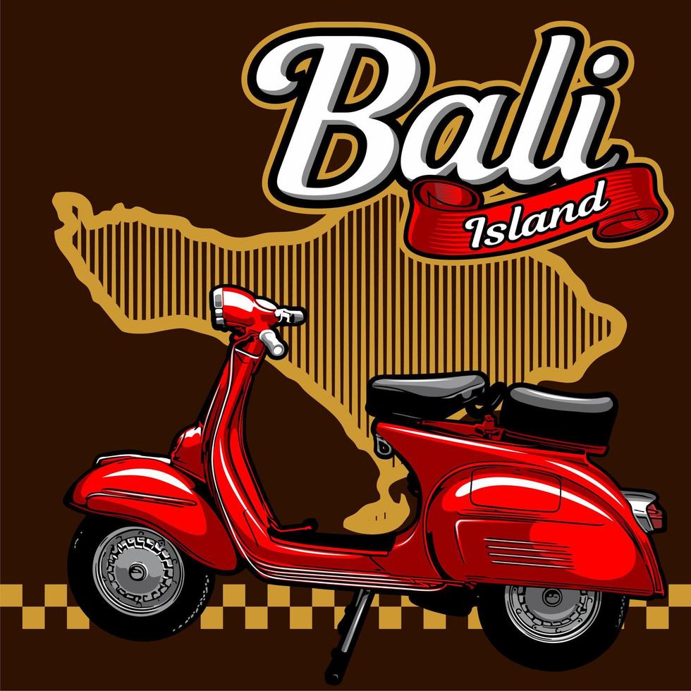 red scooter in the background... vector