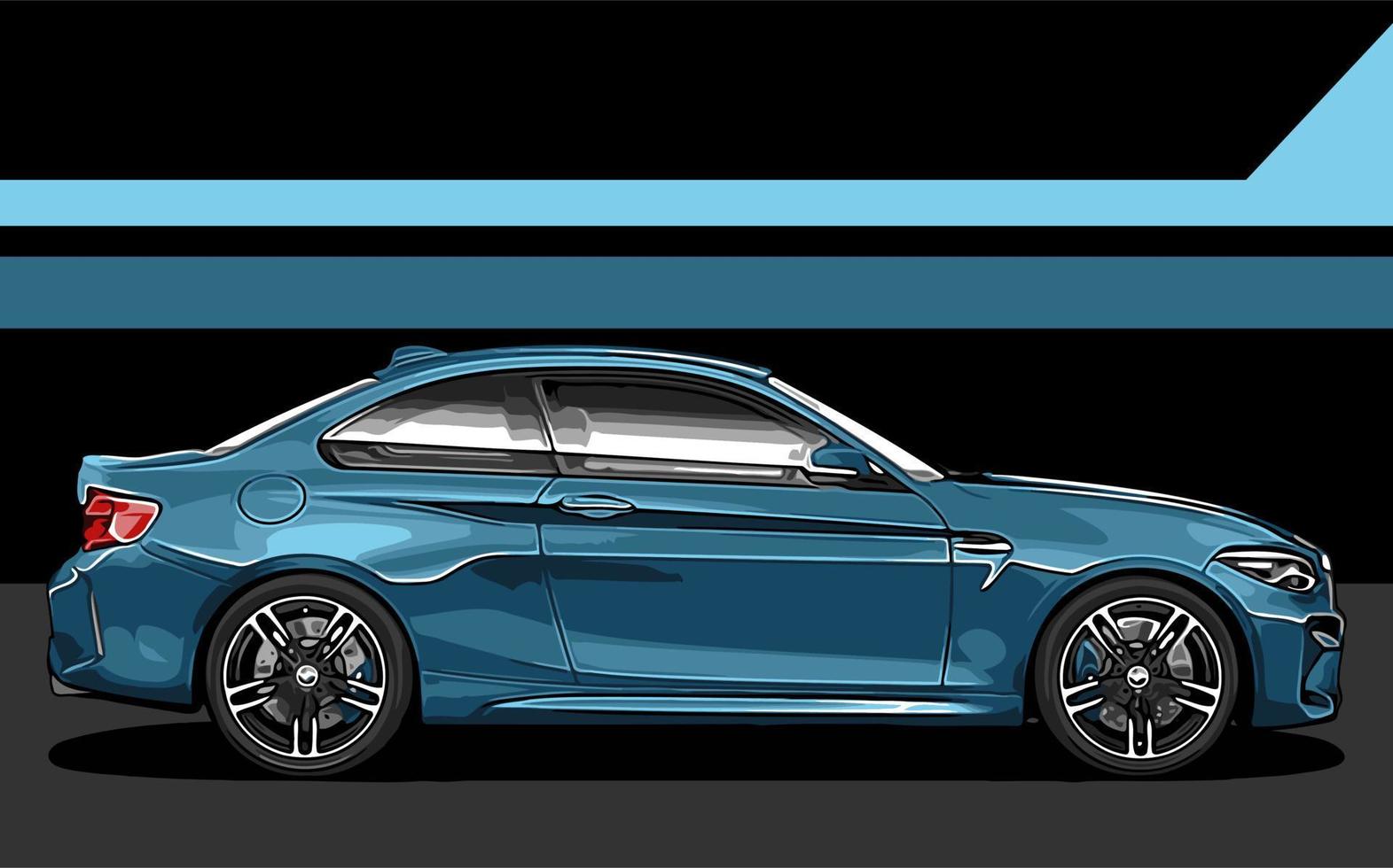 light blue sports car vector ...