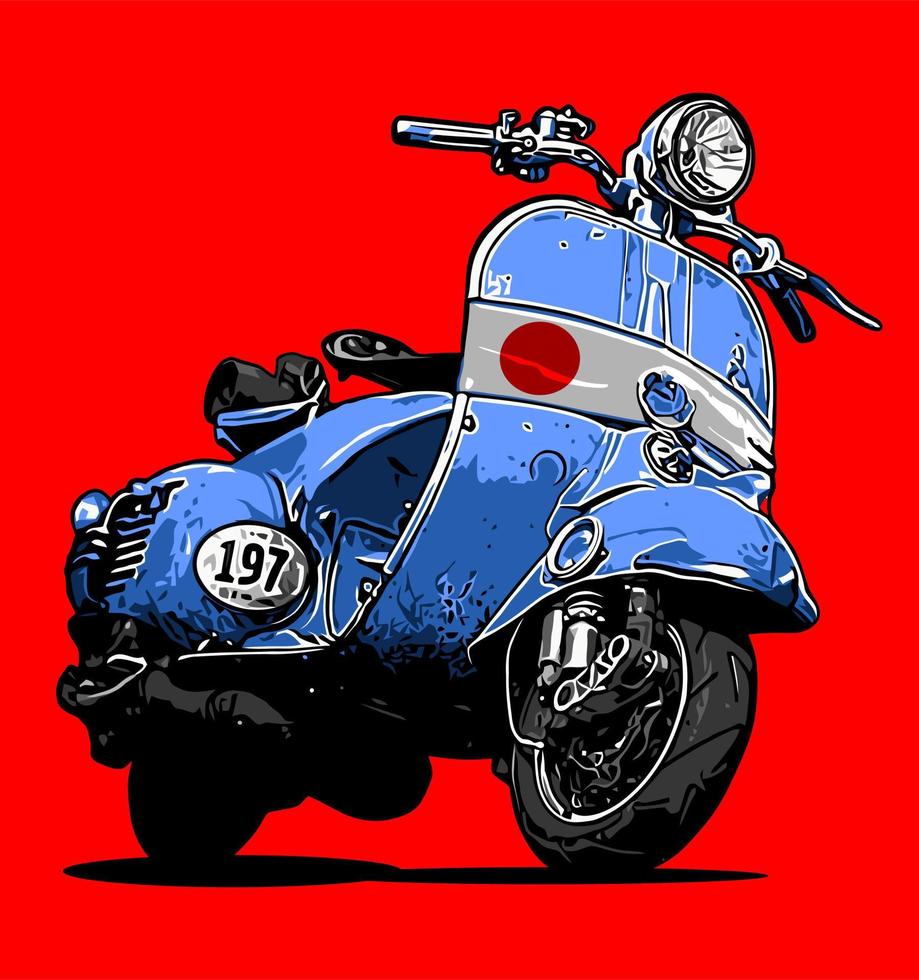 scooter clasico y japones... vector