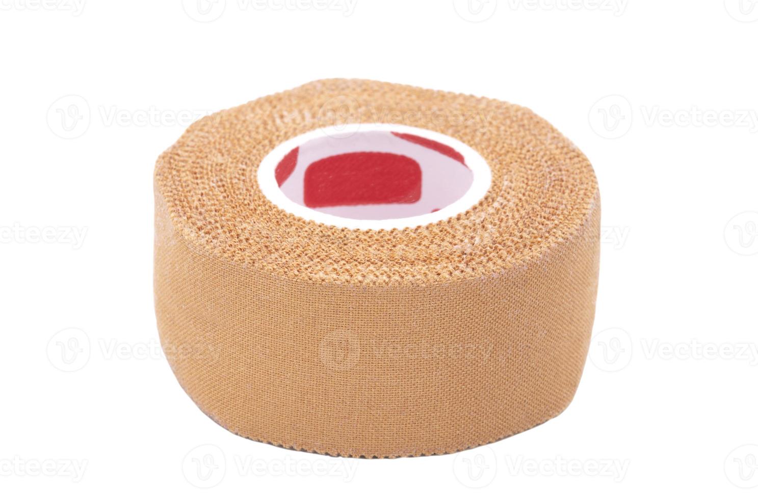 Medical bandage roll isolated on white background photo