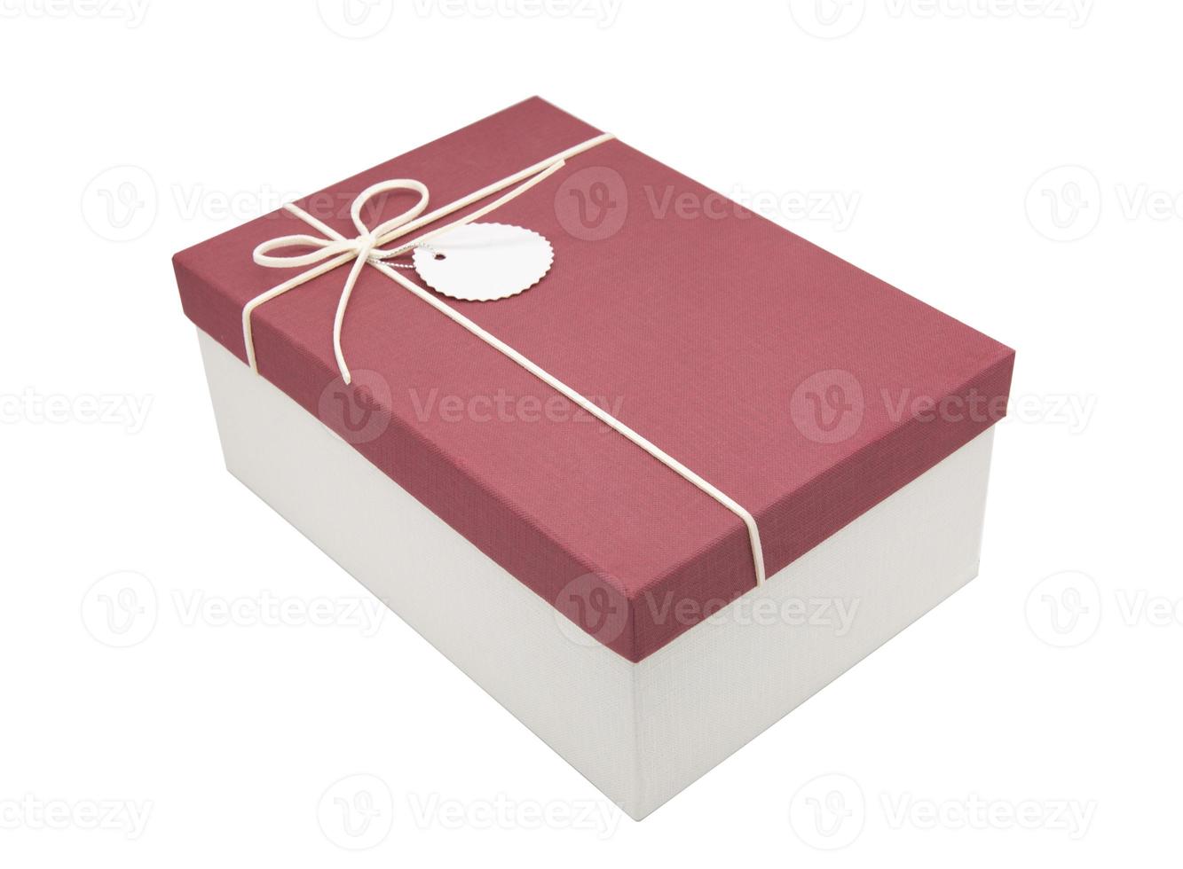 White box with red cover isolated on white background photo