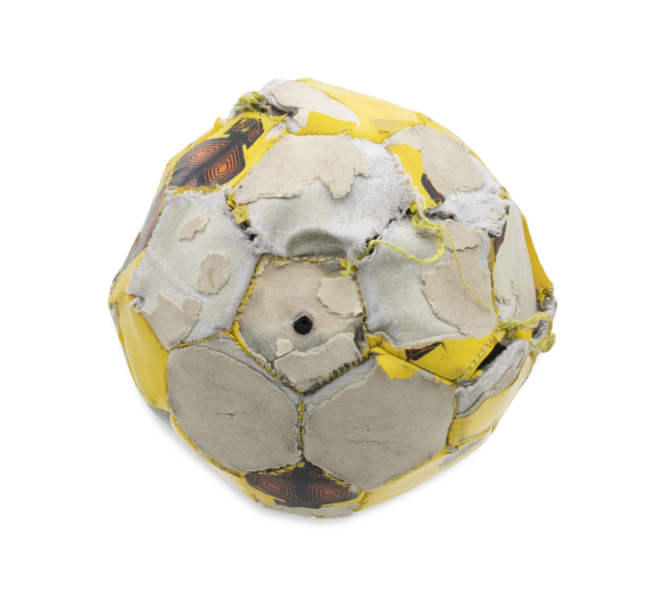 Broken soccer ball isolated on white background 8345095 Stock Photo at