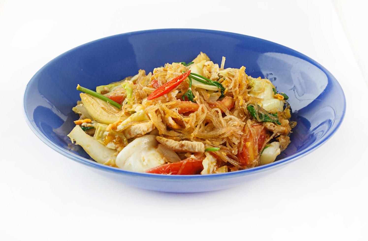 Dish of stir fried cellophane noodles photo