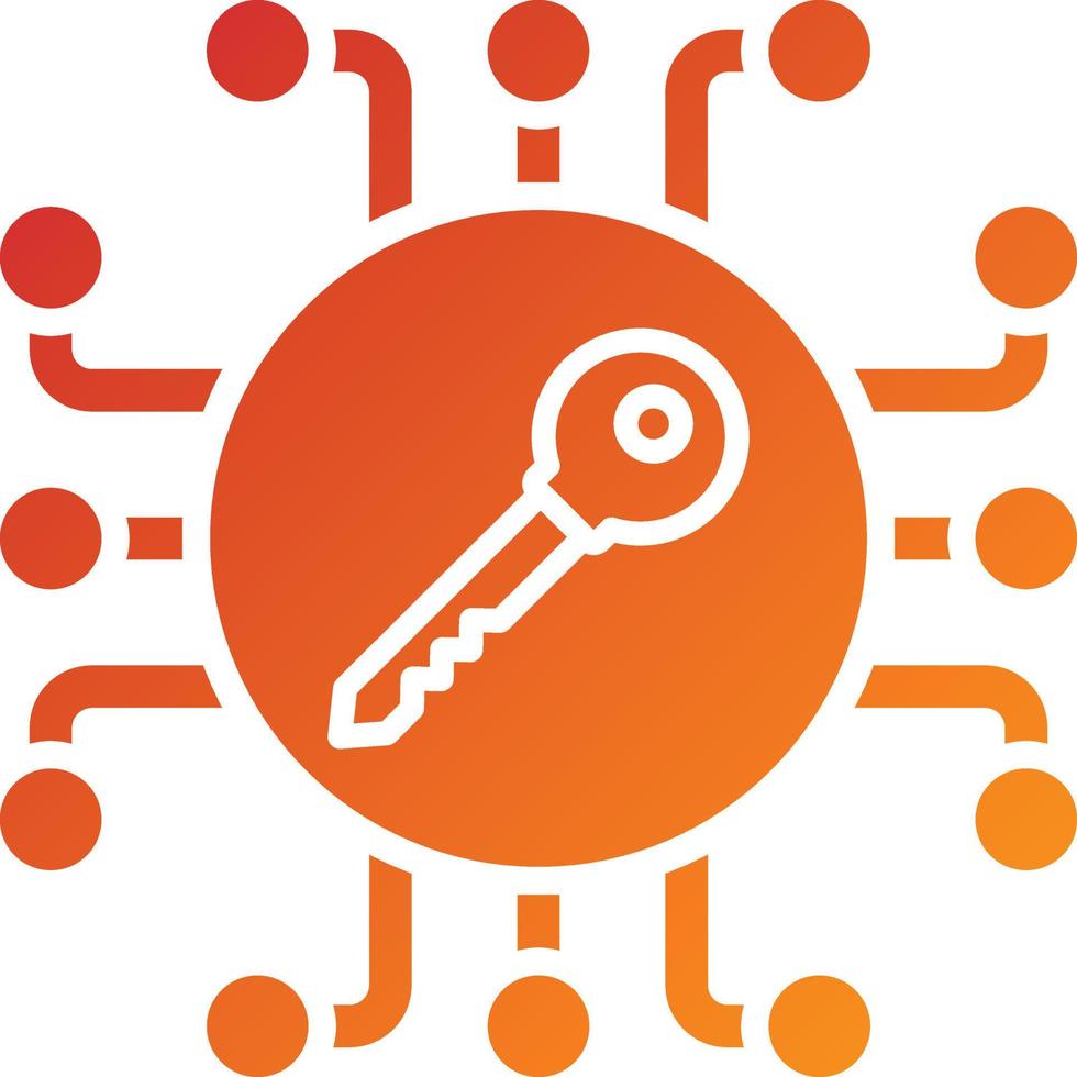 Key Encryption Icon Style vector