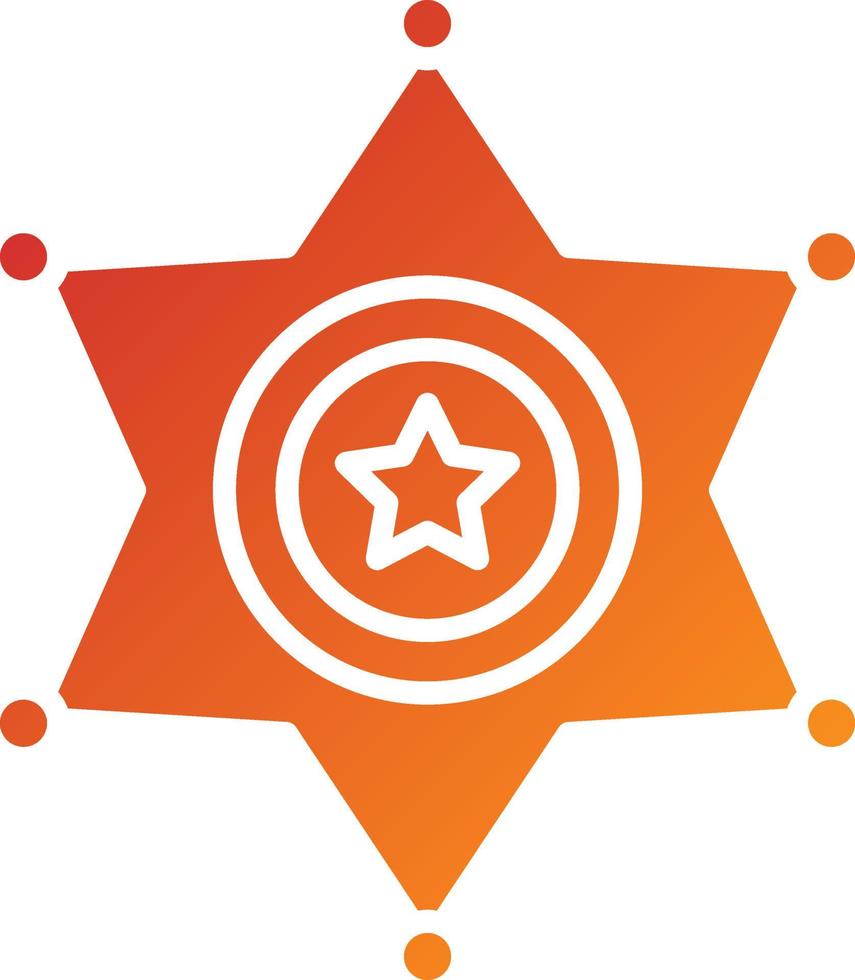 Sheriff Badge Icon Style vector