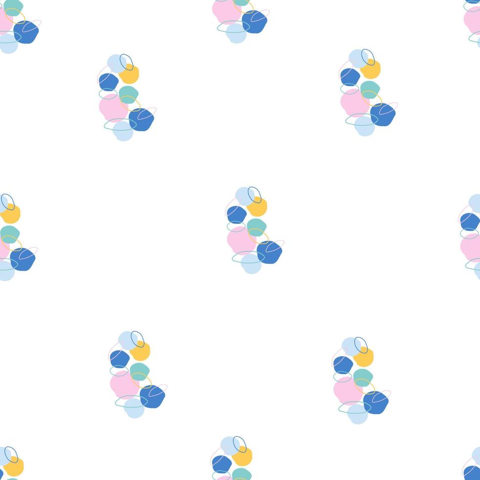 Seamless abstract pattern with hand-drawn dots arranged chaotically festive confetti and cute circles vector