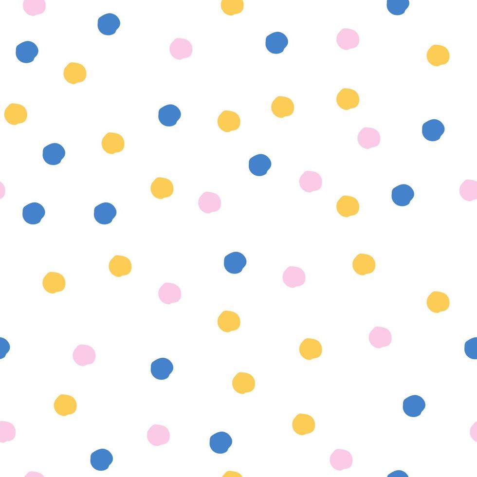 Seamless abstract pattern with hand-drawn dots arranged chaotically festive confetti and cute polka dots vector