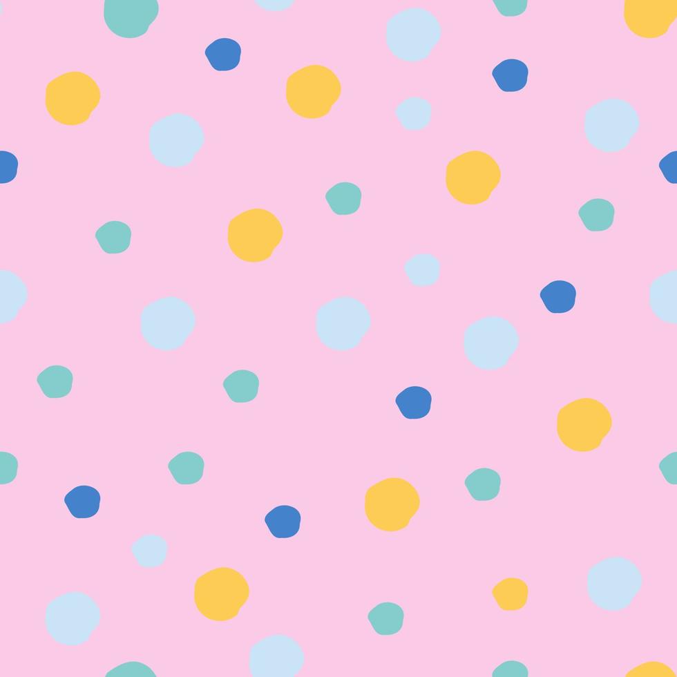 Seamless abstract pattern with hand-drawn dots arranged chaotically festive confetti and cute circles vector