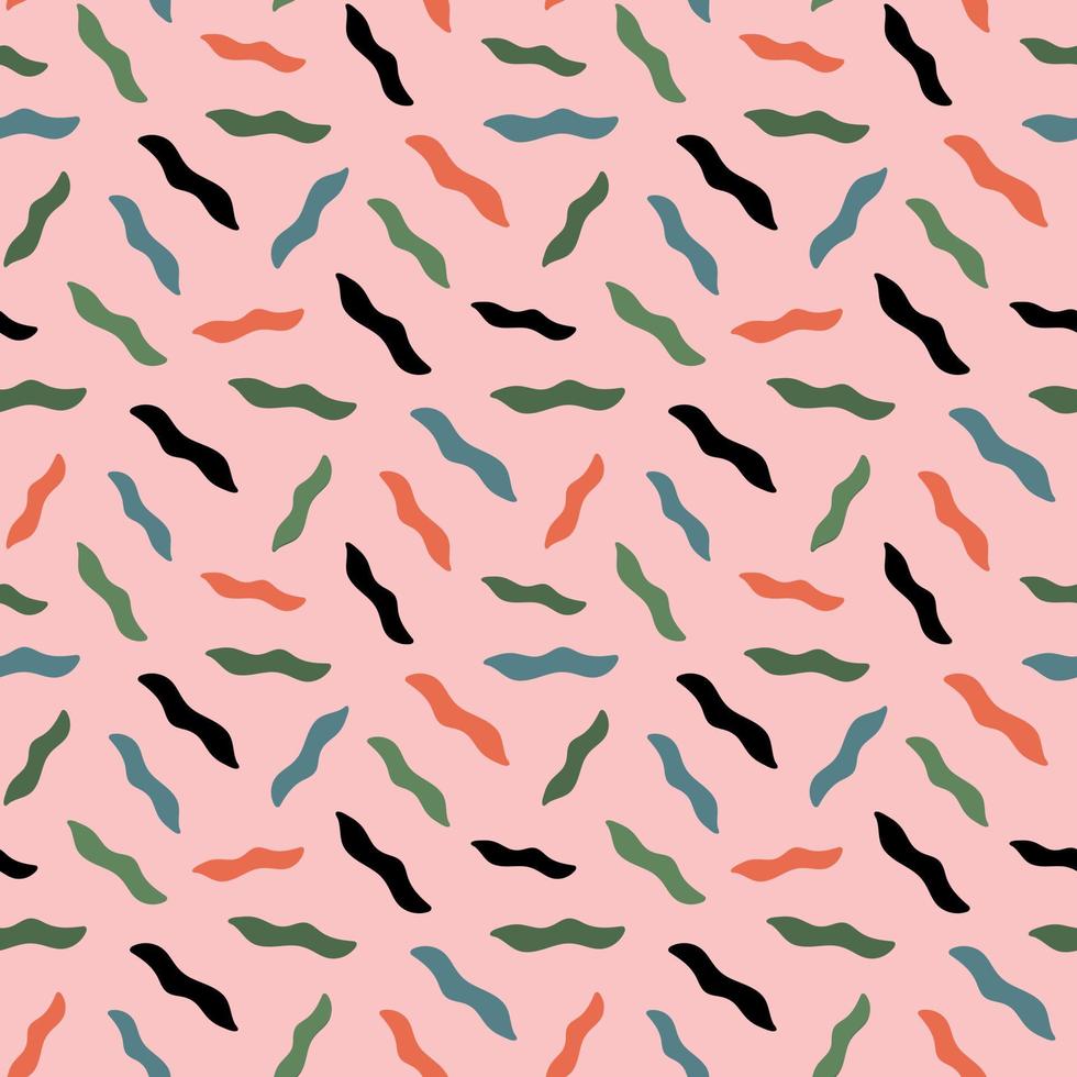 Seamless pattern with abstract shapes. Simple colored doodles vector