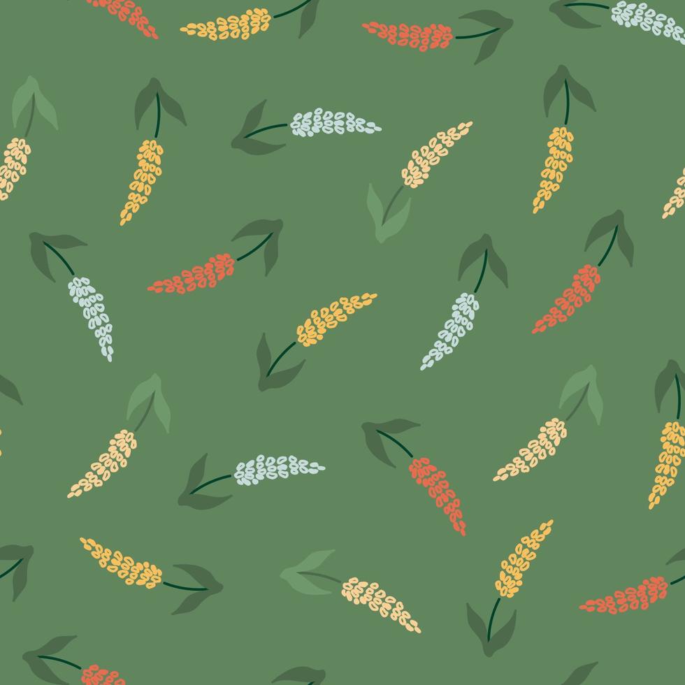 Cute botanical pattern. Seamless background in doodle style vector