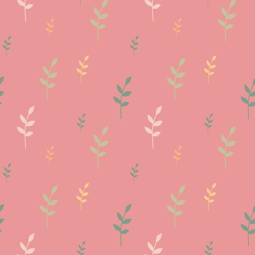 Cute botanical pattern. Seamless background in doodle style vector