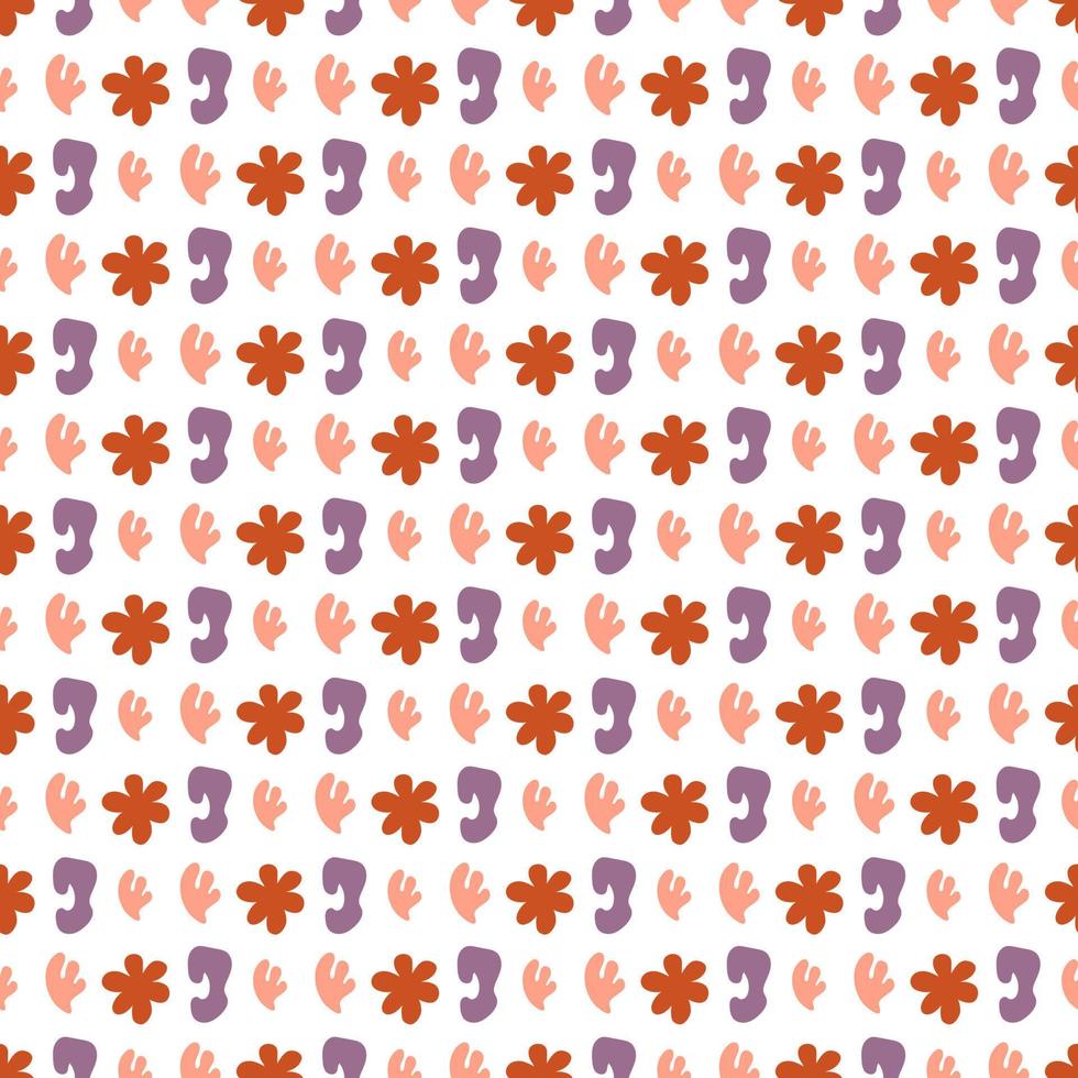Seamless pattern with abstract shapes. Simple colored doodles vector