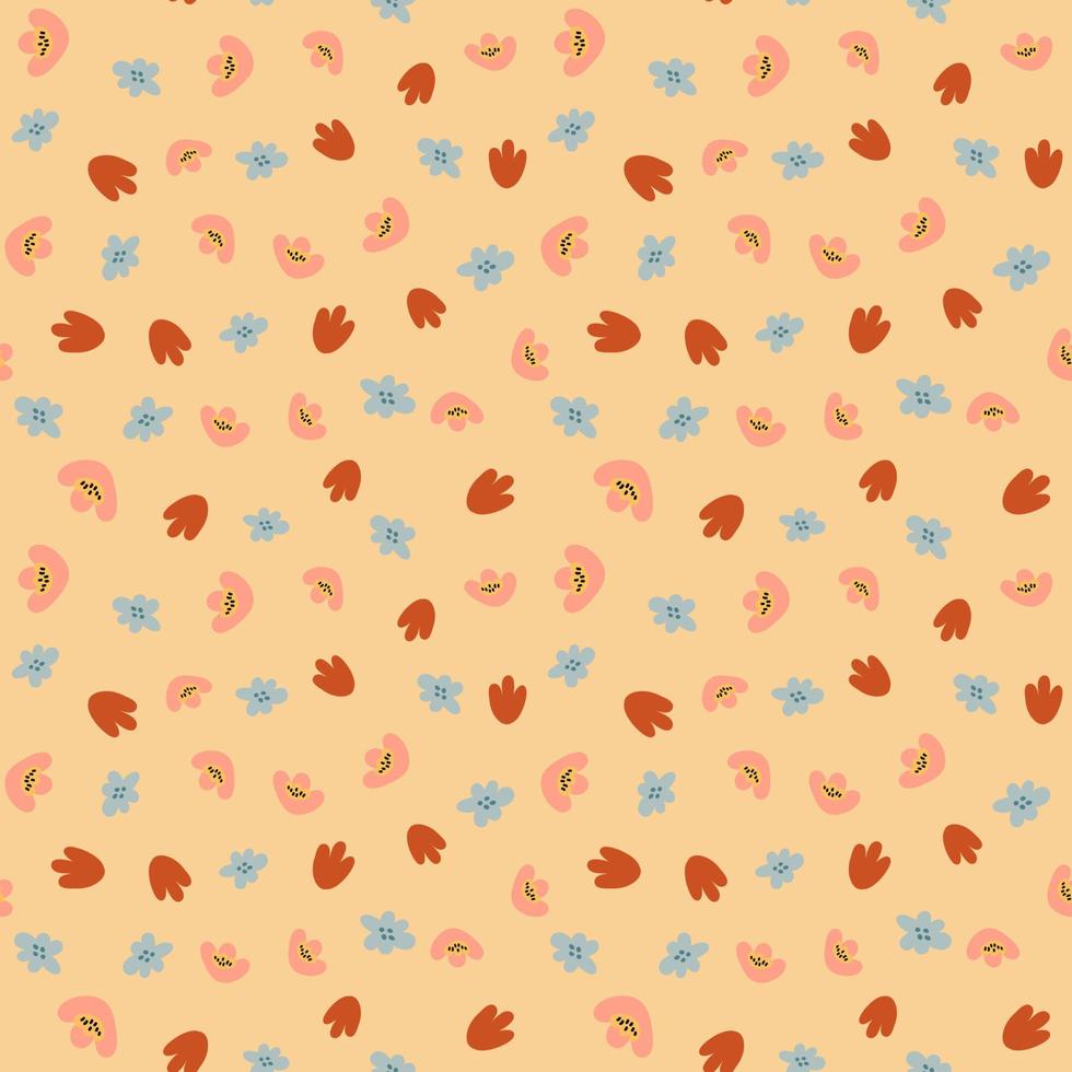 Seamless pattern with abstract shapes. Simple colored doodles vector