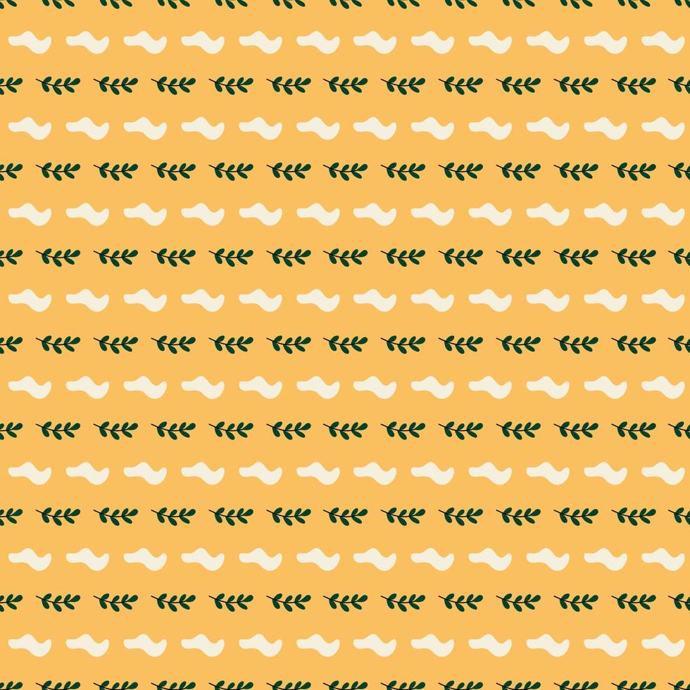 Cute botanical pattern. Seamless background in doodle style vector