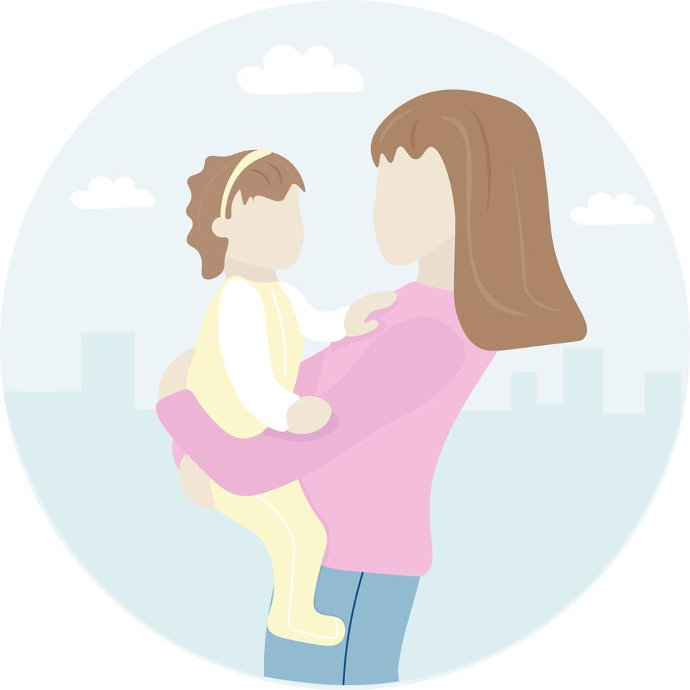 mother and child vector