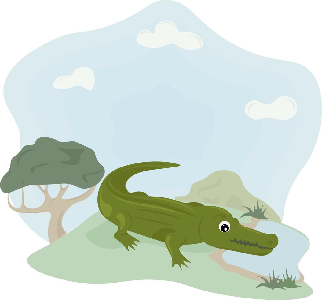 crocodile in the grass vector