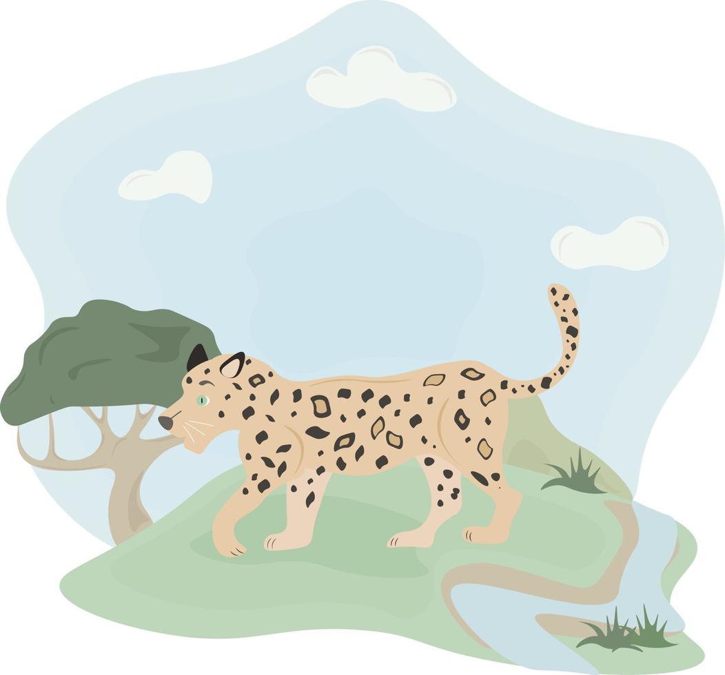 illustration of a leopard vector