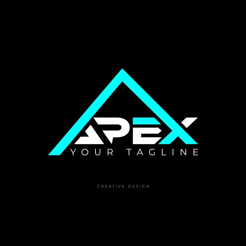 Apex triangle creative mountain shape logo vector