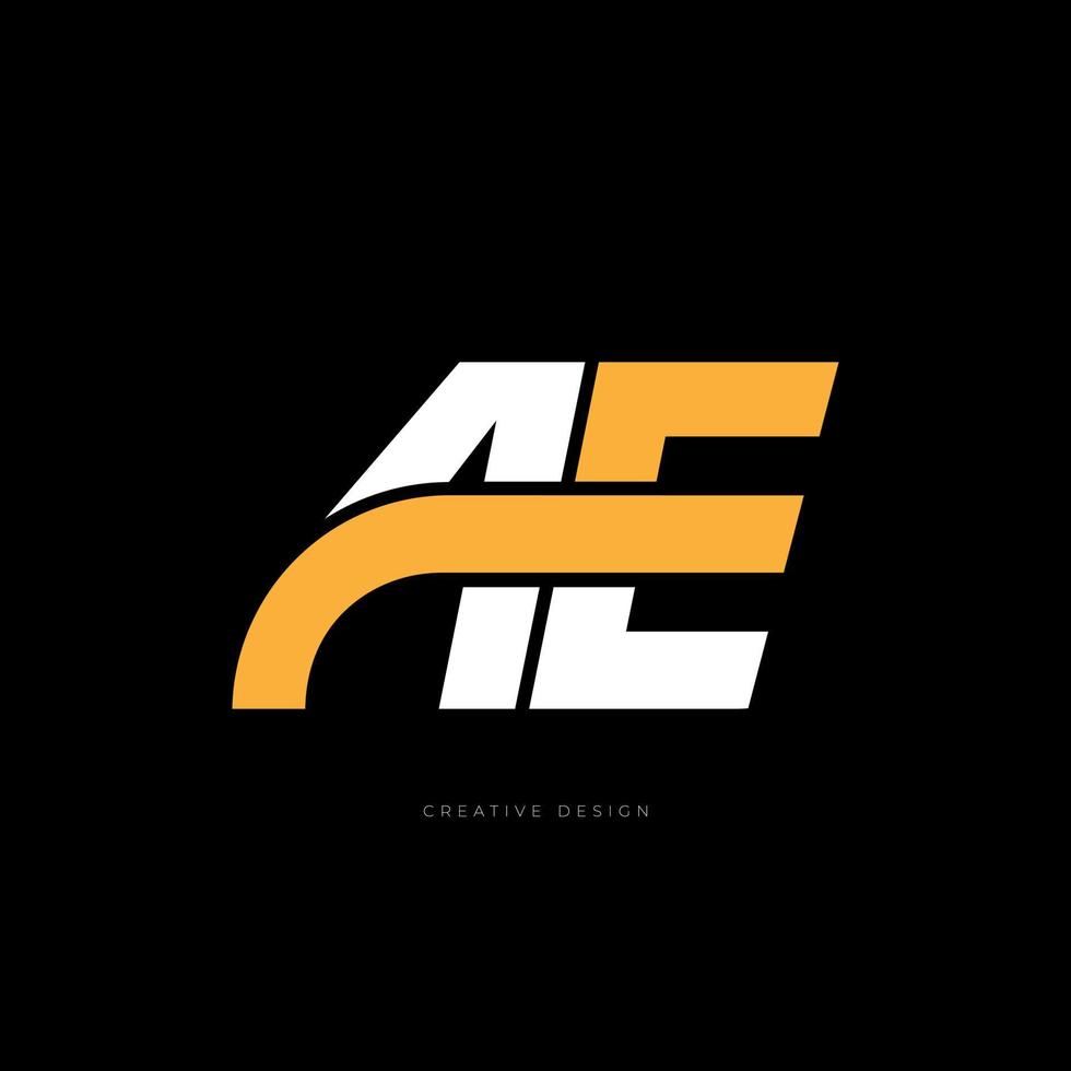 logotipo creativo de la marca de la letra ae vector