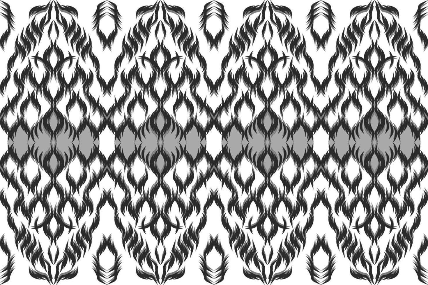 Ethnic Pattern Seamless Black and White Print Boho Textile Abstract Geometric Wallpaper. vector