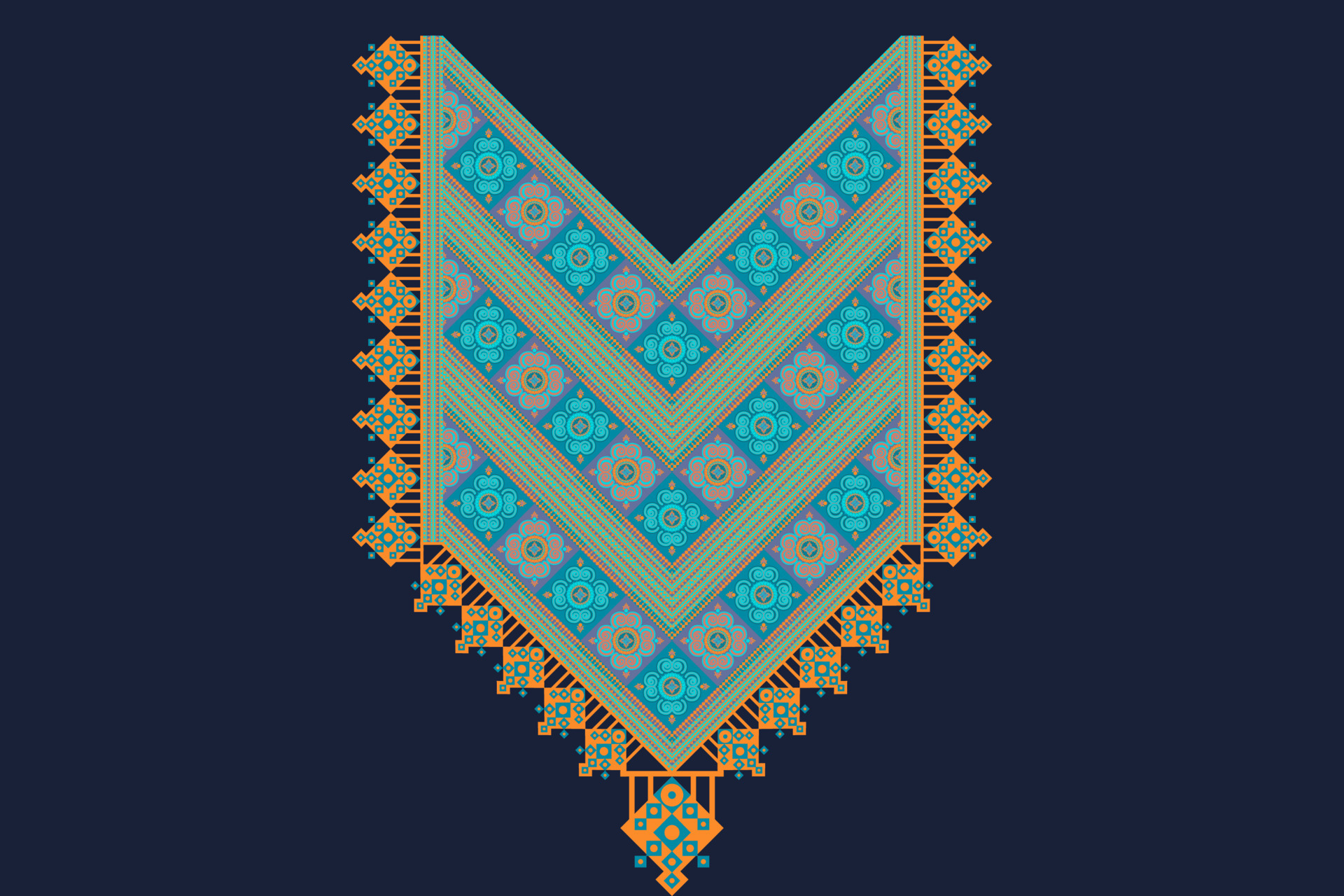 Embroidery vector Tatreez template , Palestinian fashion neck ornament. 8346138 Vector Art at