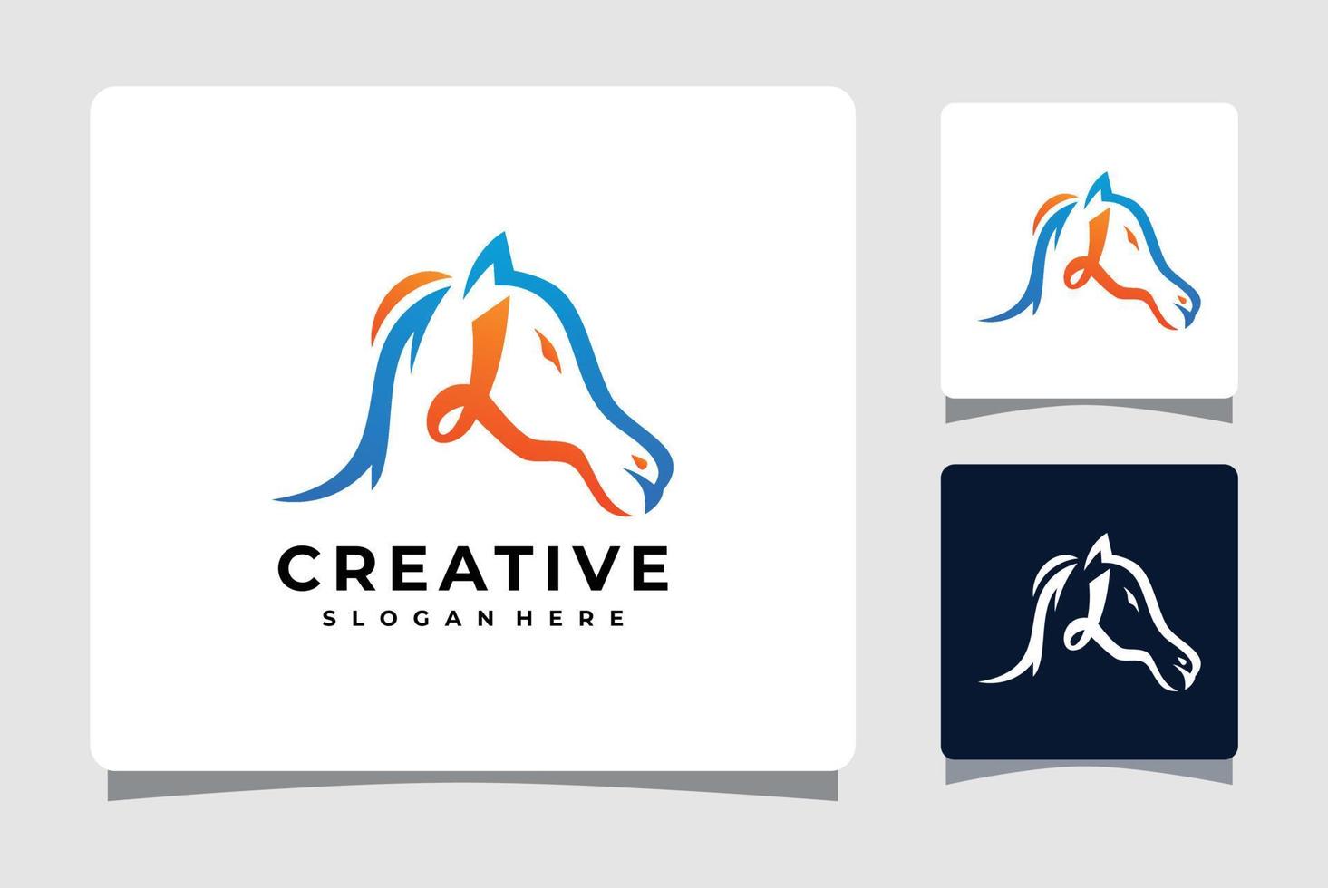 plantilla de logotipo de letra l caballo con inspiración de diseño de tarjeta de visita vector