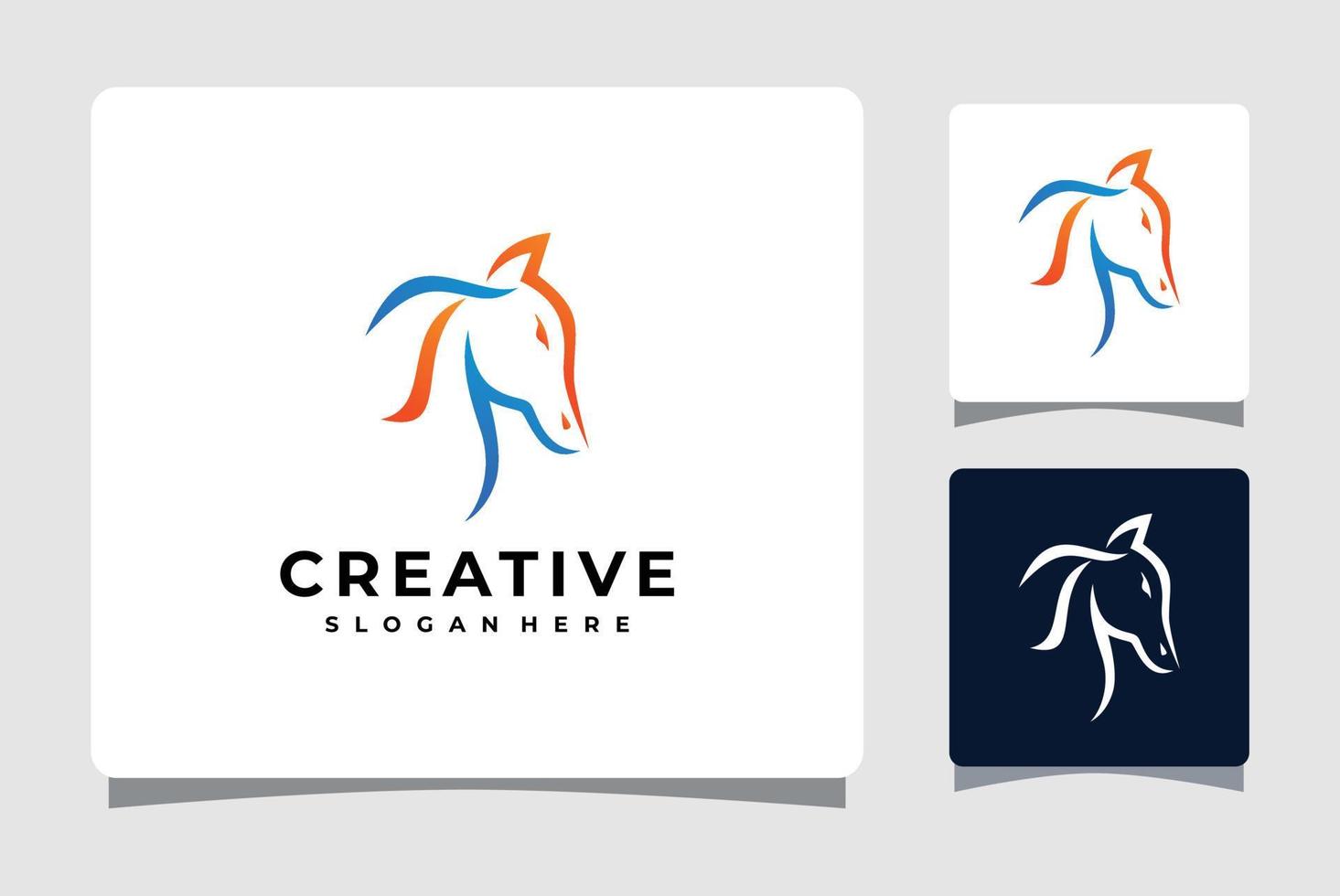 plantilla de logotipo de caballo con inspiración de diseño de tarjeta de visita vector