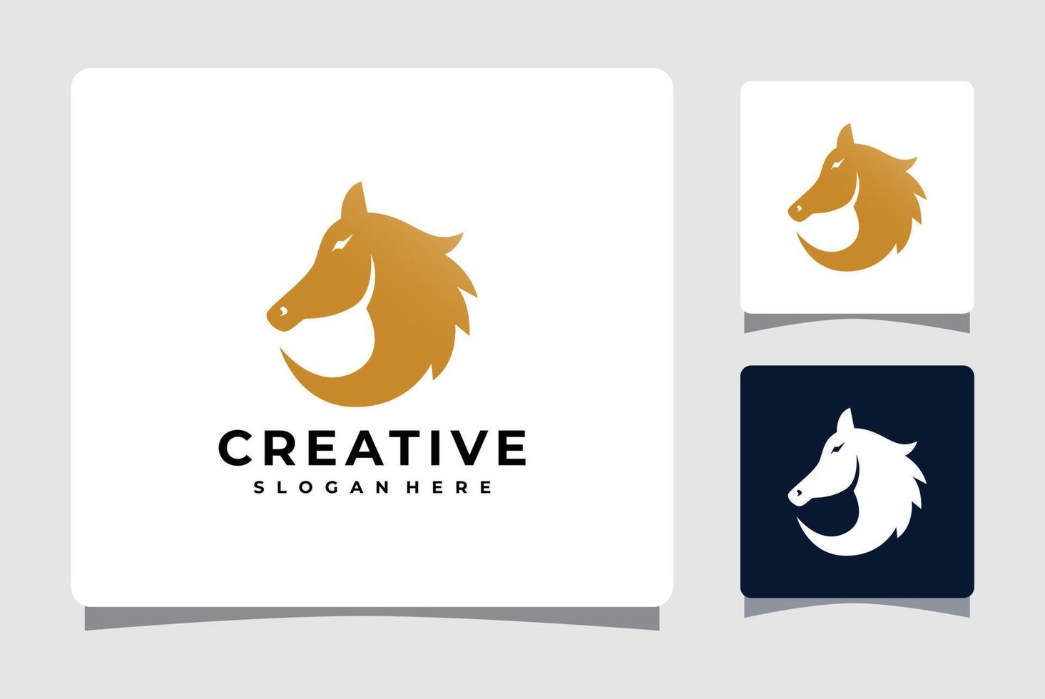 plantilla de logotipo de caballo con inspiración de diseño de tarjeta de visita vector