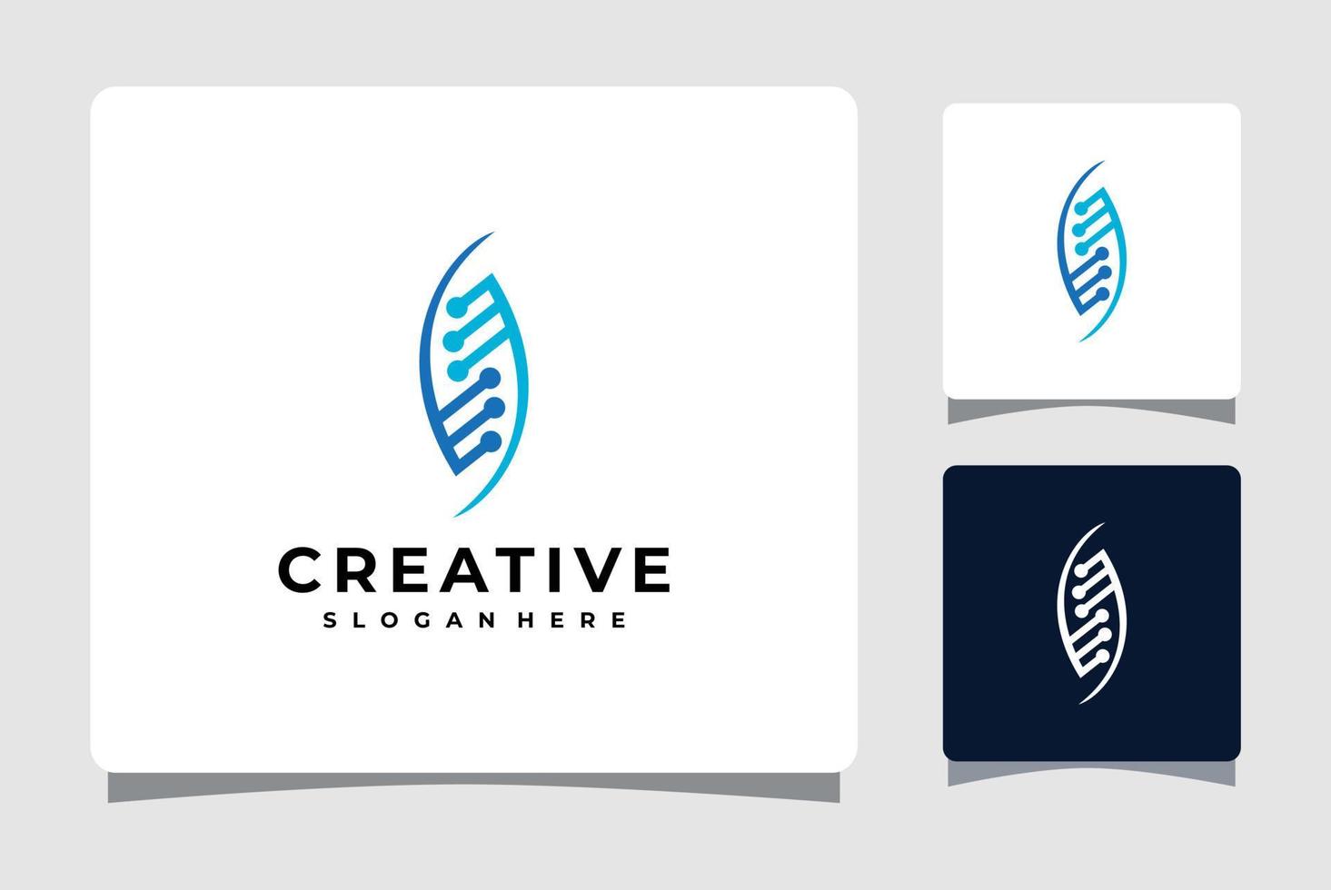 DNA Logo Template With Business Card Design Inspiration vector