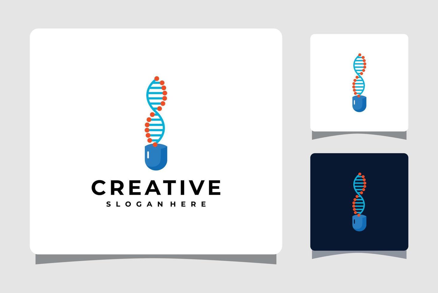 DNA Logo Template With Business Card Design Inspiration vector