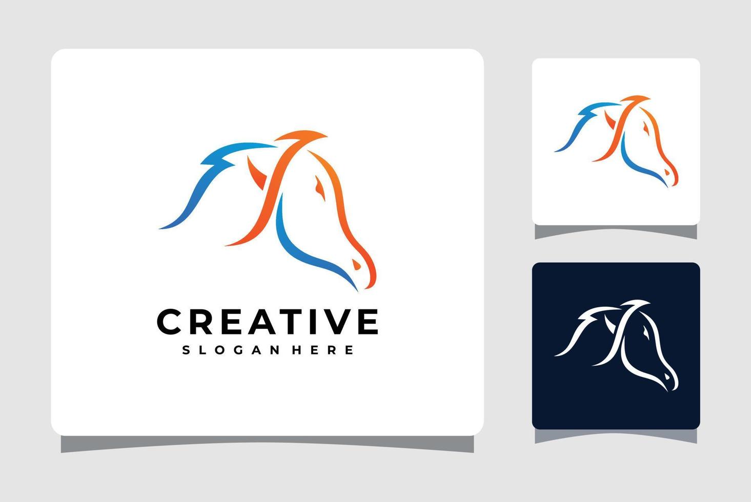 Letter Y Horse Logo Template With Business Card Design Inspiration vector