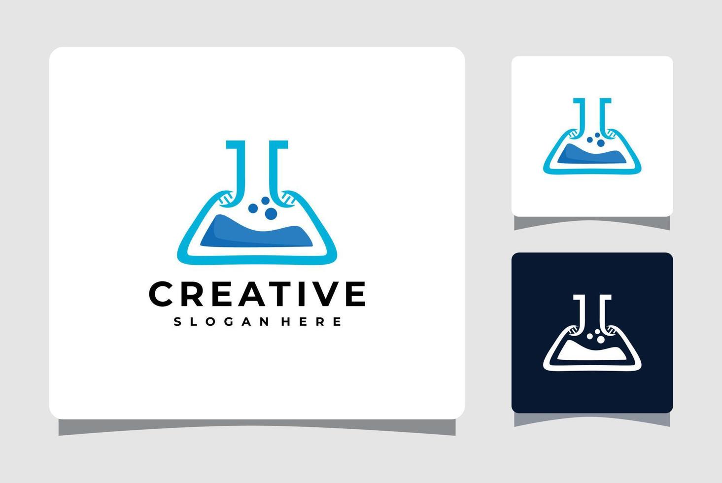 DNA Lab Logo Template With Business Card Design Inspiration vector