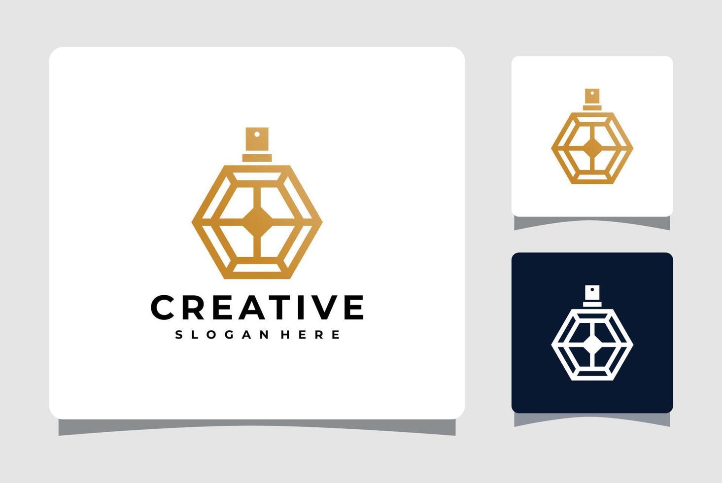 Luxury Perfume Logo Template With Business Card Design Inspiration vector